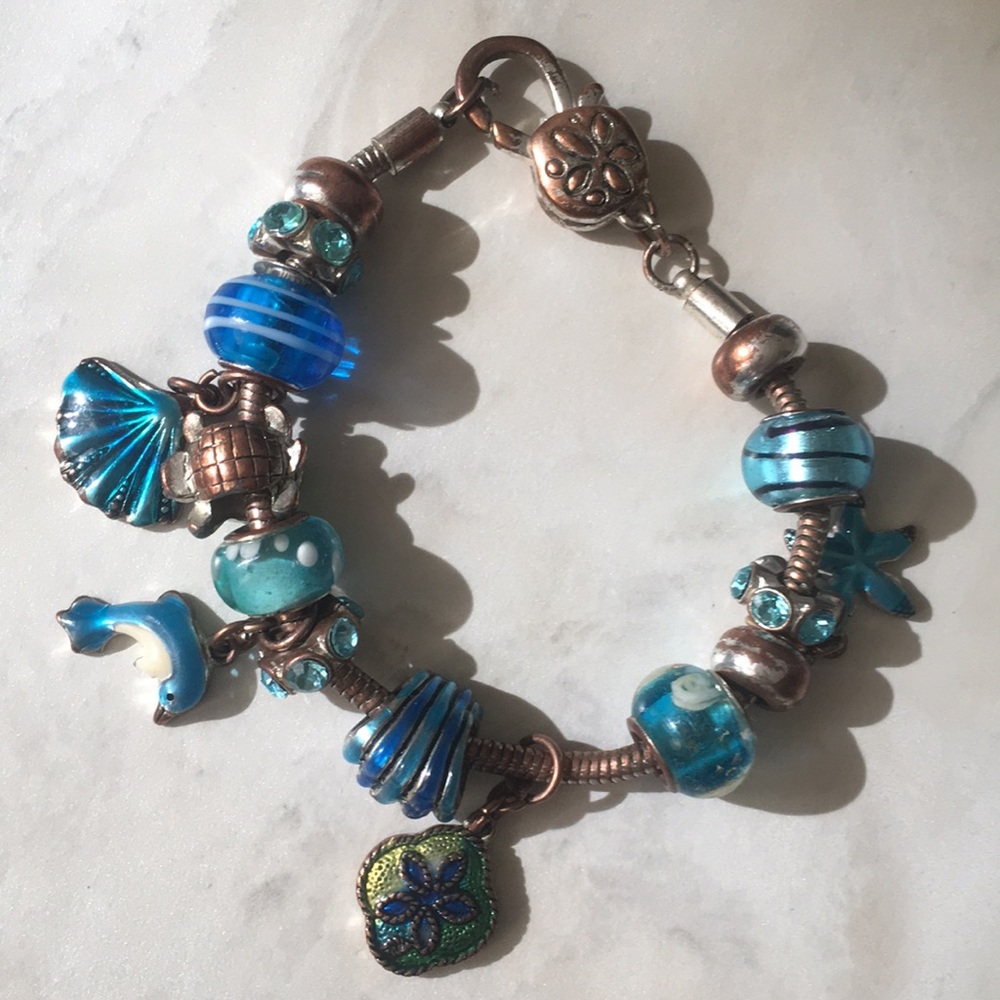 Blue Sea Inspired Charm Bracelet